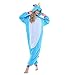 Adult Unisex Blue Unicorn Animal Kigurumi Pajamas Cosplay Birthday Party Wear,Lake Blue,Small