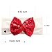 3pcs Christmas Bows Sequin Headwraps Baby Girl Headbands Set Bulk for Photograph Red White