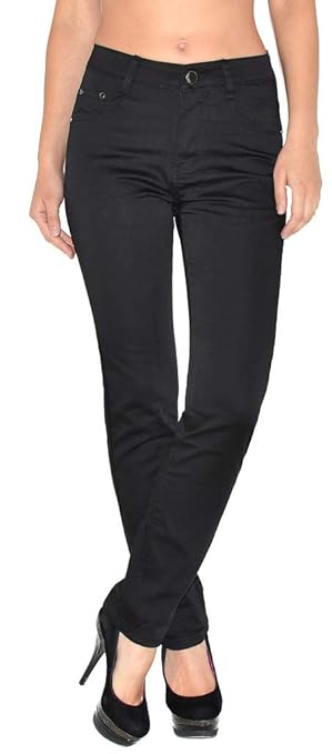 ESRA Damen Jeans Hose Straight Leg Damen Jeanshose viele Farben bis Übergröße T101
