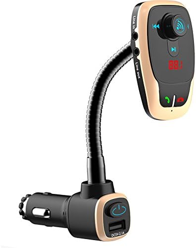 ENGREPO Wireless Bluetooth FM Transmitter Radio Adapter Car Kit with 5V/2.1A Dual USB Car Charger, Support USB Flash Drive