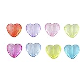 MAHAVIMOKSA 50pcs 30mm Mixed Color Acrylic Crystal Beads Heart Shape for DIY Craft Jewelry Making Home Decoration