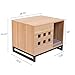 BBvilla Rectangle Wooden Pet House Ins Style Log Cabin with Entrance and Vents, Indoor Kennel for Small Dogs/Pets/Cats with Bed Mat