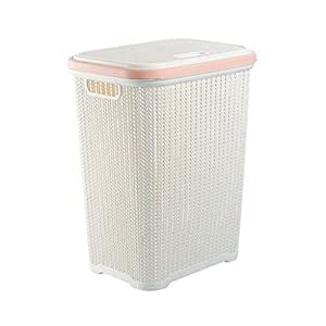 Minmin Cesto de ratán de plástico de imitación de Mimbre Lavandería