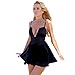 Moxeay Women Sexy Sleeveless Spaghetti Strap Mini Club Dress (S, Black)