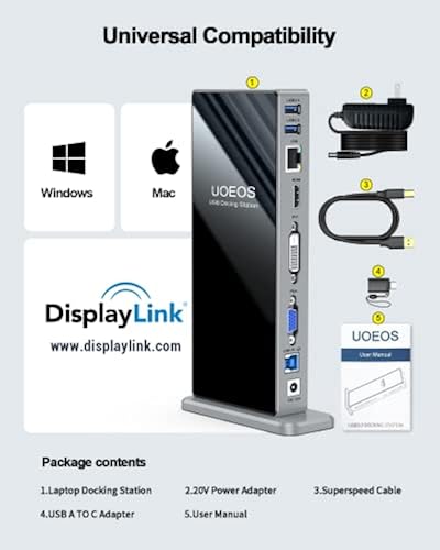 USB Docking Station uoeos,13 in USB C Laptop Docking Station