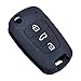 Protective Key Protector Remote Fob Skin Silicone Key Jacket Cover KEY Case Holder BAG Key Fob Skin Covers for 3 bts KIA Sportage Optima Rio Soul (Black)