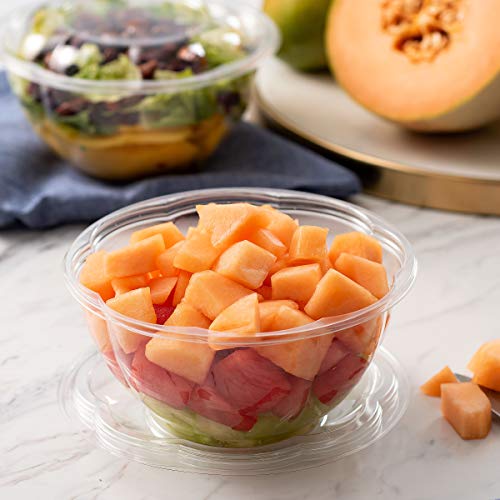 image for Plastic Salad Bowl by Green Direct - 24 oz Disposable Clear Mixing Bow