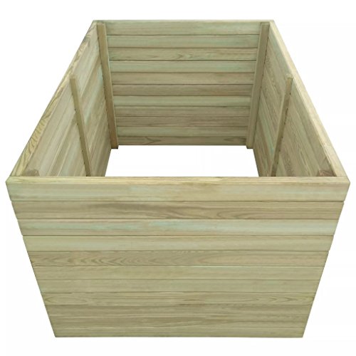 Festnight Pflanzkasten Blumenkasten Kiefernholz Imprägniert 100x100x77 cm – Bild 4