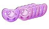 GumDrop Silicone Newborn Pacifier, 6 Pack, Pink/Purple