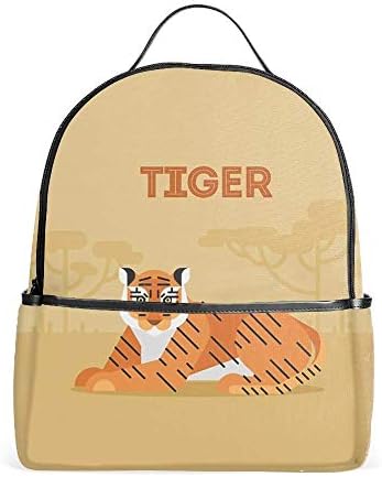 Orange TIGER School Backpack for Girl/Boys Lightweight Travel Backpack