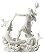 Poseidon Standing On Hippocampus with Trident Statue Sculpture White Finish