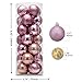 Small Size 28ct shatterproof Christmas Ball Ornaments in 4 Classic finishes for Christmas Tree Decoration (Pink, 1.57“ Mini Size)