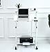 UNICOO- Height Adjustable Sit Stand Workstation, Mobile Standing Desk, Rolling Presentation Cart, Stand Up Computer Desk with Dual Surface for Home Office U101 (White)thumb 4