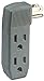 2-Pack 3-Outlet Tap Wall Adapter, Vertical Side-Access, Ac Power Adapter, Multi-Plug for Charging Station, Electronic Video Game, TV, Computer, and Appliances in Kitchen and Household, Color Gray.