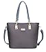 Womens 6 Pcs Shoulder Bags Top-Handle Handbag Tote Purse Set (Gray)