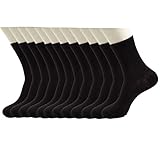 SDS Men's Casual Bamboo Fiber Black Socks Pack of 12 (Black)