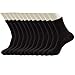 SDS Men's Casual Bamboo Fiber Black Socks Pack of 12 (Black)