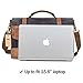 NEWHEY Mens Messenger Bag Waterproof Canvas Leather Computer Laptop Bag 15.6 Inch Briefcase Case Vintage Retro Waxed Canvas Genuine Leather Large Satchel Shoulder Bag College Grey