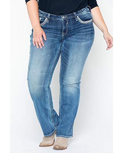 VIGOSS Women's Bling Seguin Dublin Boot Jeans Plus Blue 20W x 33L