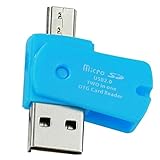 Bolayu MINI Super Speed Micro SD/SDXC TF USB 2.0 Card Reader Adapter (Blue)