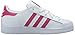 adidas Originals womens Superstar Sneaker, White/Bold Pink/White, 1 Little Kid US
