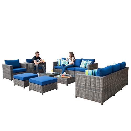 XIZZI Patio Furniture Sets Outdoor Sectional Sofa 12 Pieces No Assembly