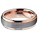 Charming Jewelers Tungsten Wedding Band Ring 6mm Men Women Comfort Fit 18k Yellow Rose Gold Black Grey Step Edge Brushed Polished
