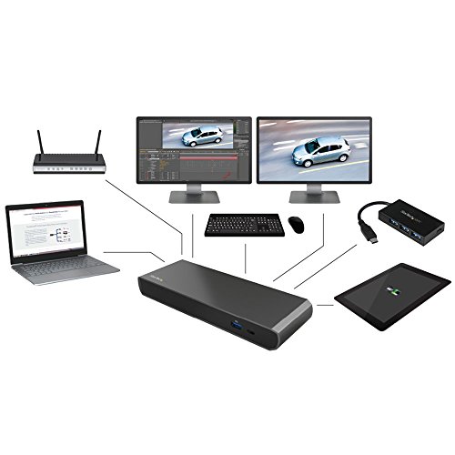 StarTech.com Thunderbolt 3 Dock - 4K - Macbook and Windows Docking Station - Thunderbolt 3 to USB-C / USB 3.0 / Gigabit Ethernet / Audio
