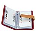 DEEZOMO High Quality PU Leather Credit Card Holder with 26 Card Slots - Book Style - Size 4.2 X 3 X 0.7 Inches (Red)