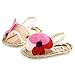 LiveBox Baby Girls' Crochet Knit Soft Sole Anti-Slip Floral Infant Prewalker Toddler Sandals (S: 0~6 months)