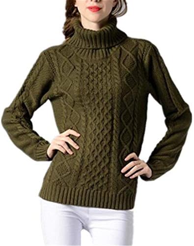 Pullover Ladies Rough-Knit Long-Sleeved Winter Young Sweater Turtleneck Shirt Stricktop Tops Basic Solid Colors Leisure Easy Knit Sweater