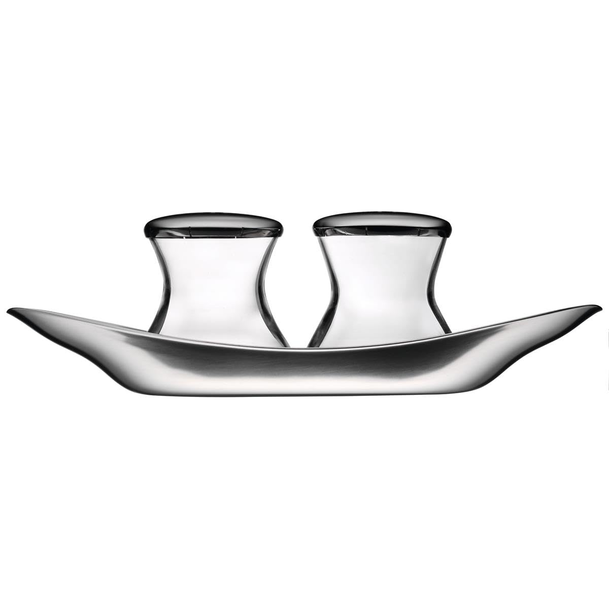 WMF 3-Piece 18/10 Stainless Steel, Synthetic Wagenfeld Salt and Pepper Shaker Set, Transparent