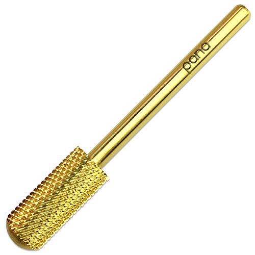 Pana 3/32" Small Smooth Top Nail Carbide Bit - Gold Color (Grit: Fine - F) for Electric Dremel Drill Machine