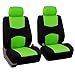 FH Group Car Seat Covers Full Set Cloth - Universal Fit Automotive Seat Covers, Low Back Front Seat Covers, Solid Back Seat Cover, Washable Car Seat Cover for SUV, Sedan and Van Green
