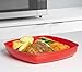 Sistema Microwave Collection Plate with Removable Steaming Rack, Large, 44.6 oz./1.3 L, Red