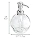 mDesign Round Glass Refillable Liquid Soap Dispenser Pump Bottle for Bathroom Vanity Countertop, Kitchen Sink - Holds Hand Soap, Dish Soap, Hand Sanitizer, Essential Oils - 2 Pack - Clear/Chrome