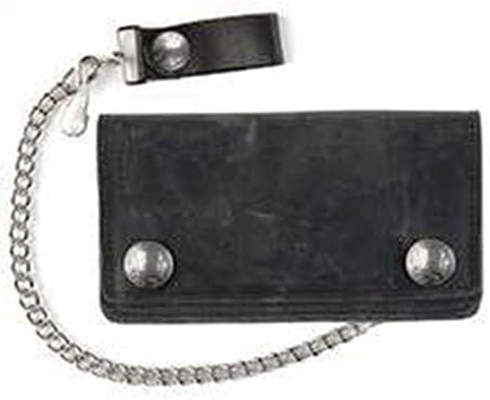 Mascorro Leather 6" Biker Wallet W/Indian Head Snaps