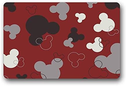 QWNBCDPPZ Mickey Mouse Machine Washable Top Fabric Non-slip Rubber Indoor Outdoor Home OffBathroom Doormat Size 23.6x15.7