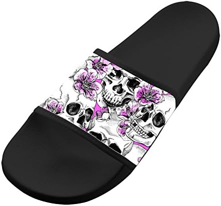 Casual Slippers Antiskid House Lovers Flip-flop Cool Skull Shoes Open Toe Flat Sandals Adults 10 B(M) US