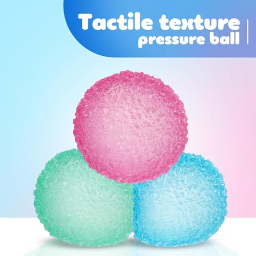 SLEEPHEAD® 3pc Stress Balls for Adults, Squishy Ball Sensory Textured Memory Gel Fidget for Kids/Adults Hand Exercises, Valentines Day Party Favors Anxiety Relief Squeeze Ball(1.57“)