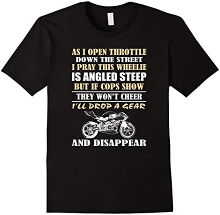 Men's Biker Drop A Gear And Disappear - Funny Motorcycle Shirt XL Black