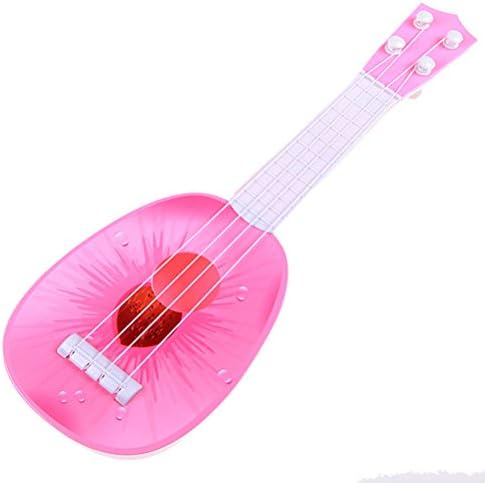 PRETTY Plastic Mini Fruit Guitar Learning Educational Toy Guitar Musical Instrument Toys for Above 3 Years Old Kids (Peach)