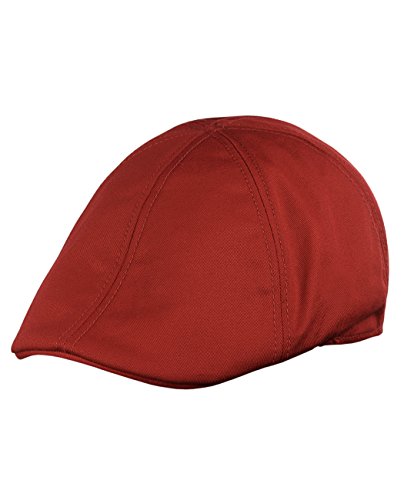 NYFASHION101 Fashionable Solid Color Unisex Cotton Duck Bill Newsboy Ivy Cap, Cherry