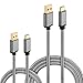 HI-CABLE, USB Type-C Charger (10ft + 3ft) Nylon Braided Fast Charging Long Cord for Google Pixel XL, Nexus 6P 5X, LG G6 G5 V20, HTC 10, Samsung Galaxy S8/S8+ Plus, Nintendo Switch, More, 2-Pack -Gray