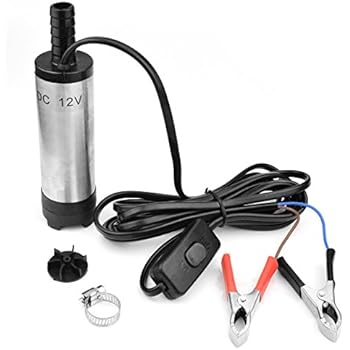 Diesel Fuel Transfer Pump - Pistha 12V 30LPM Aluminum Diesel Fuel Water Oil Transfer Refueling Submersible Pump Diesel Water Pump Car Motorbike