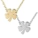 Spinningdaisy Handcrafted Brushed Metal Irish 4 Leaf Clover Necklace