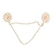 Round Collar Tips Shirt Stud Neck Brooch with Chain Tassels Golden