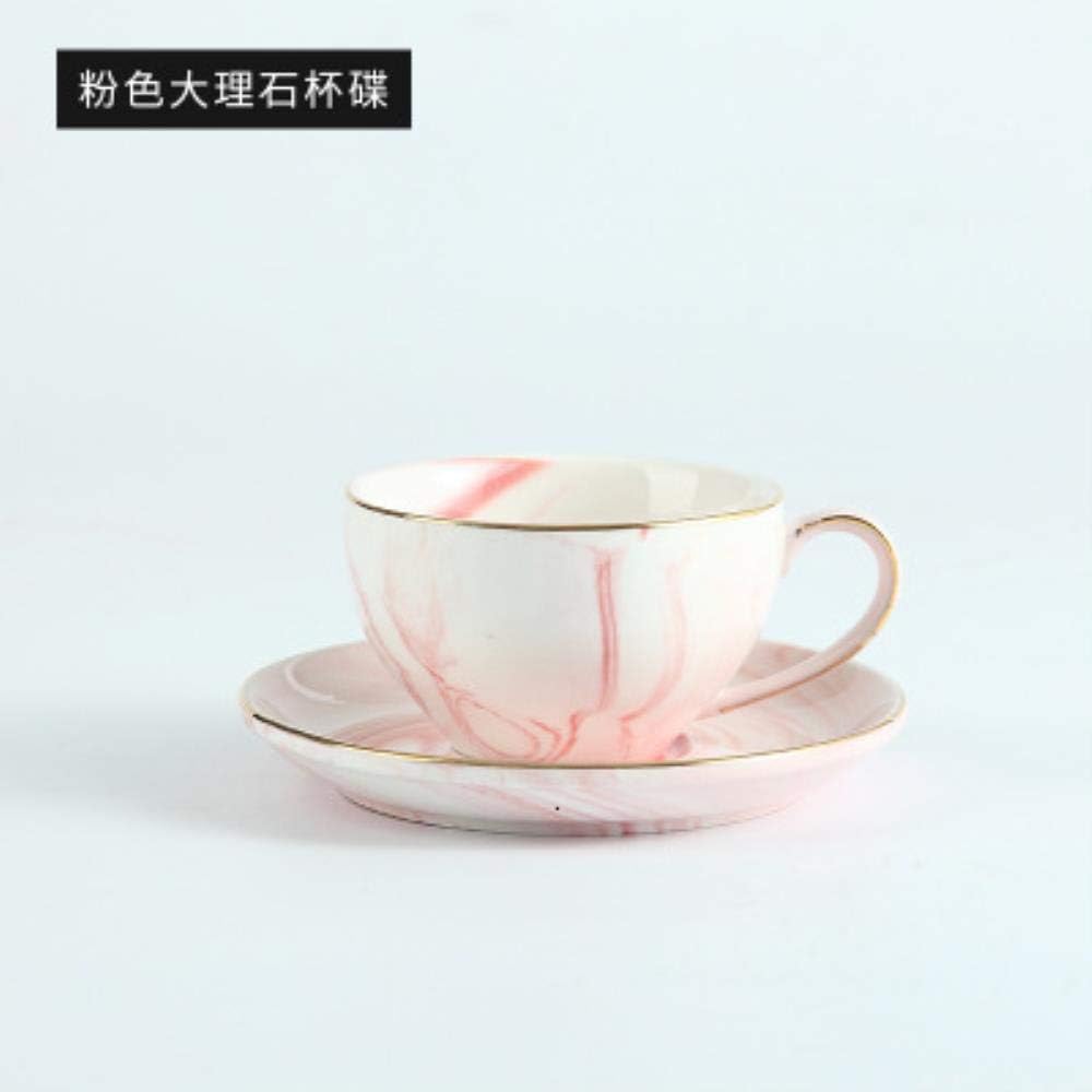 Mug Coffee Ceramic Marble Stripe Ceramics Coffee Cup Dish Suit Restaurant Cappuccino Coffee Milk Mug Latte Art Cup European Style Black Tea Tea Cup,Pink