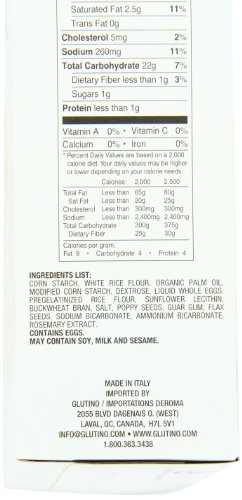 Glutino Gluten Free Crackers, Multigrain, 4.4 oz Boxes (Pack of 6)