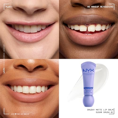 , Smushy Matte Lip Balm con Aplicador Suave, Bálsamo Labial Mate con Acabado Difuso, Ceramidas de Azúcar y Polvo de Arroz Mochi, Fórmula Vegana, Sugar Smush
